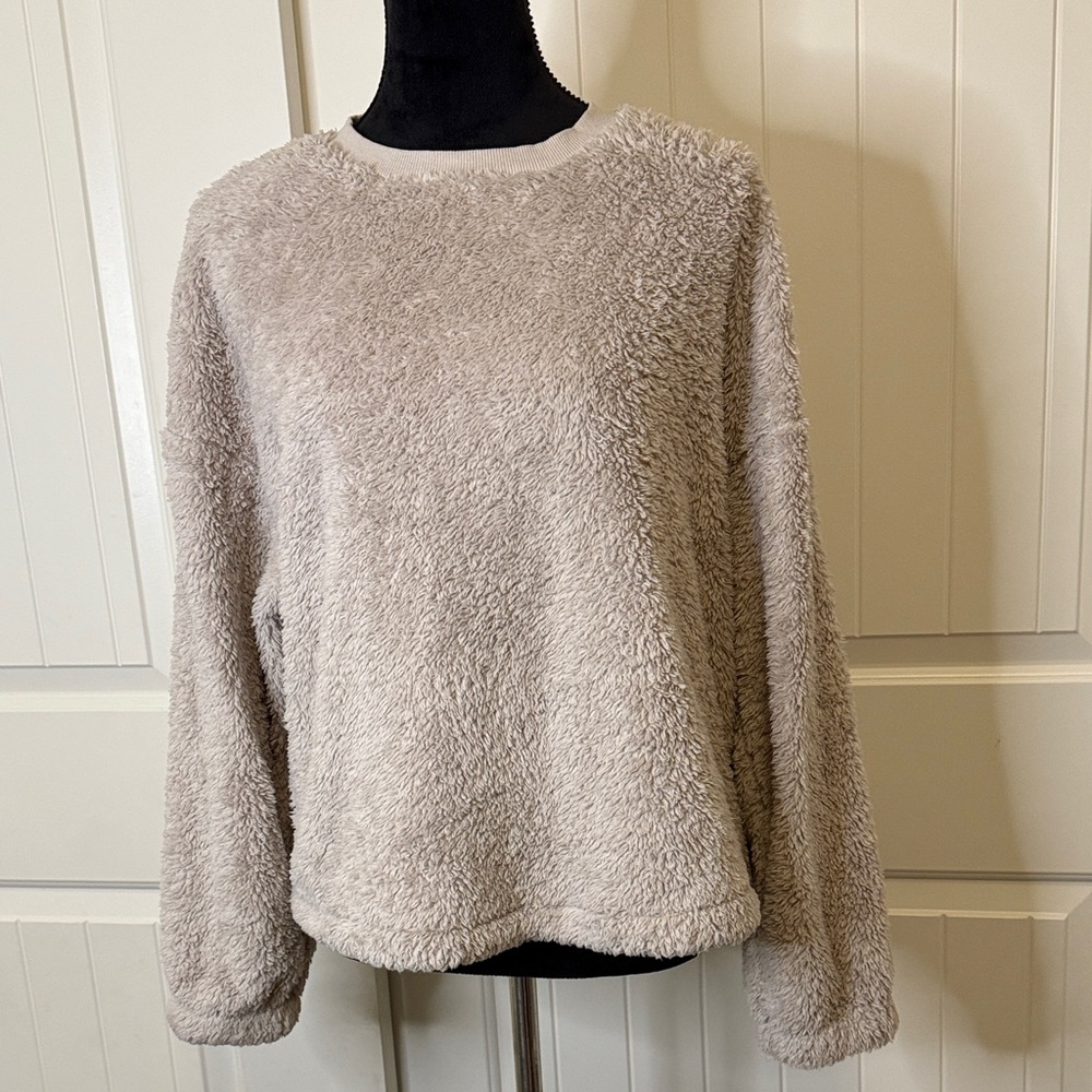 H&M Cream Fuzzy Sweatshirt